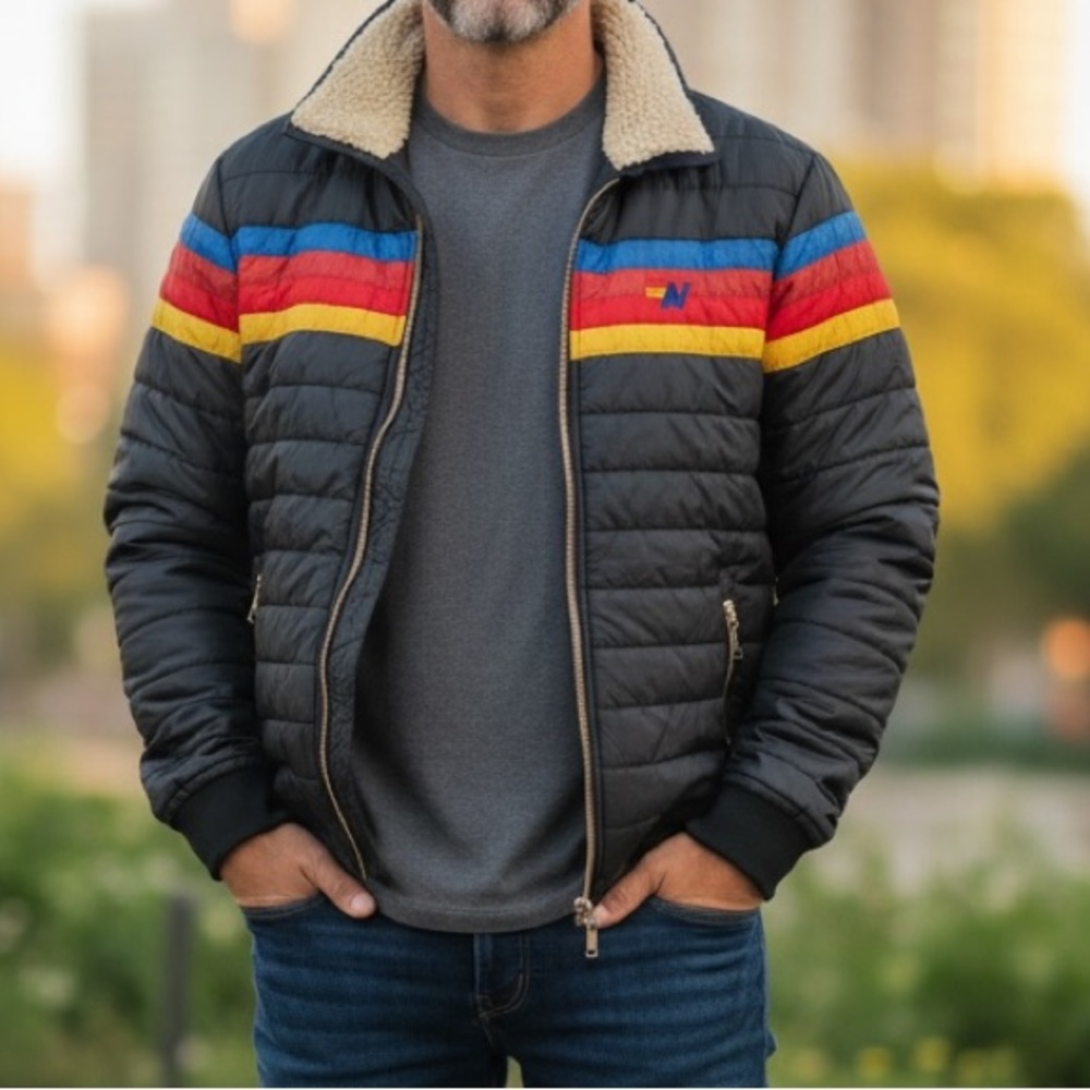 Aviator Nation Men's Multicolor Striped Jacket